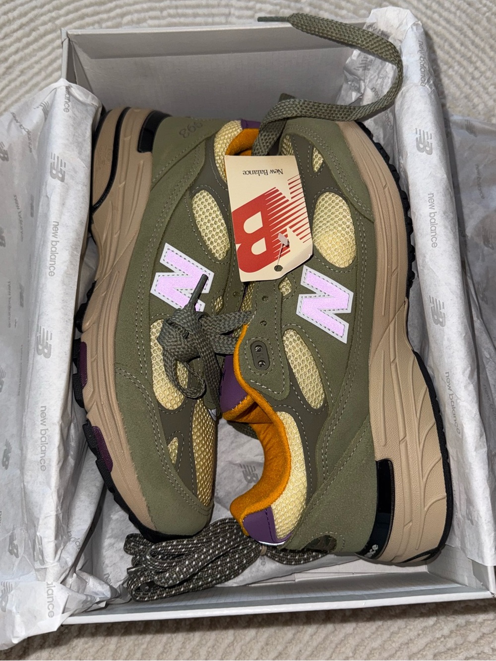 New Balance Made In USA 993 MiUSA Teddy Santis Olive Leaf Maize